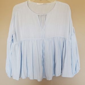 Blu Pepper babydoll lantern sleeve top